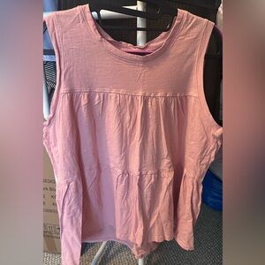 Time and Tru Light Pink Tiered Cotton Tank Top